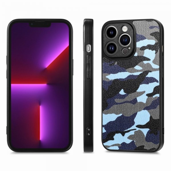 iPhone 15 Pro Skal Kamouflage Blå