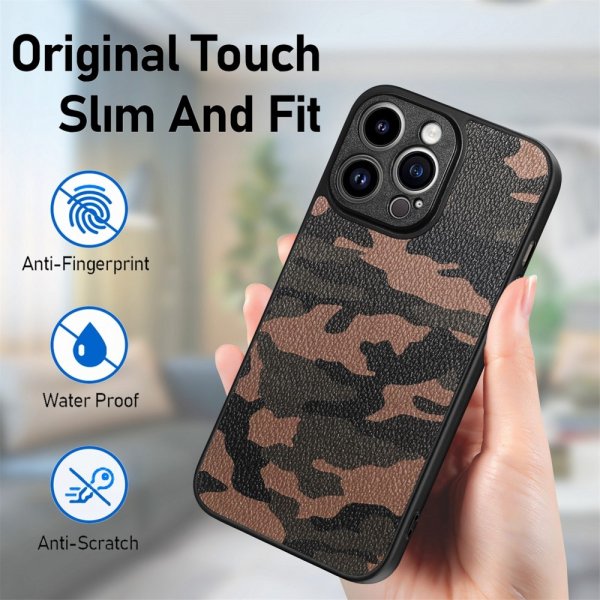 iPhone 15 Pro Skal Kamouflage Grön