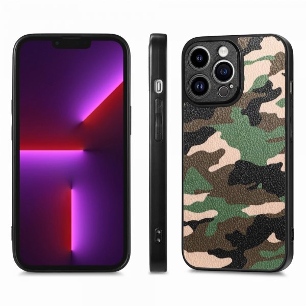 iPhone 15 Pro Skal Kamouflage Grön