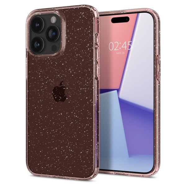 Spigen iPhone 15 Pro Skal Liquid Crystal Glitter Rose Quartz