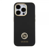 Guess iPhone 15 Pro Skal Liquid Silicone Metal Logo Svart