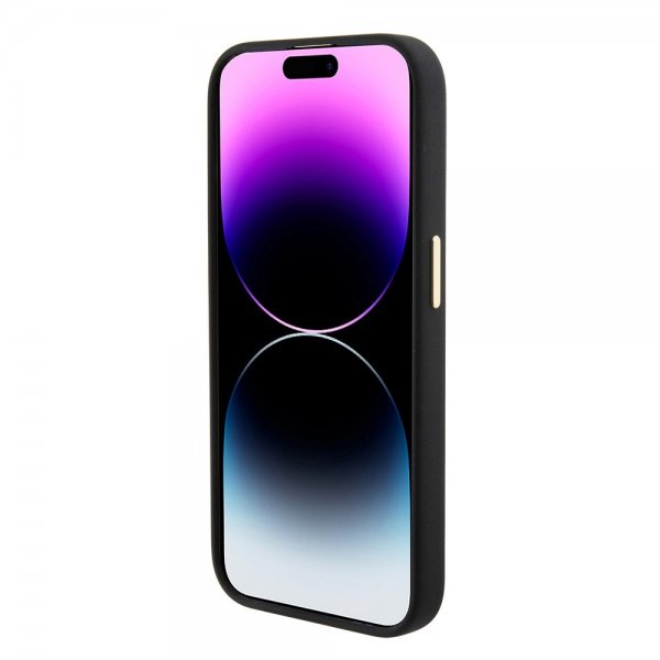 Guess iPhone 15 Pro Skal Liquid Silicone Metal Logo Svart