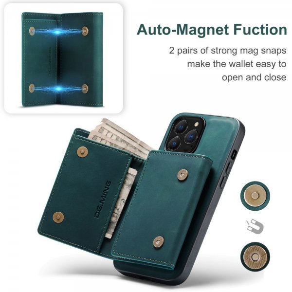 Dg.Ming iPhone 15 Pro Skal M1 Series Löstagbar Korthållare Grön