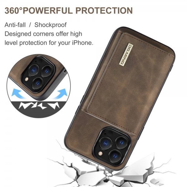 Dg.Ming iPhone 15 Pro Skal M1 Series Löstagbar Korthållare Kaffe