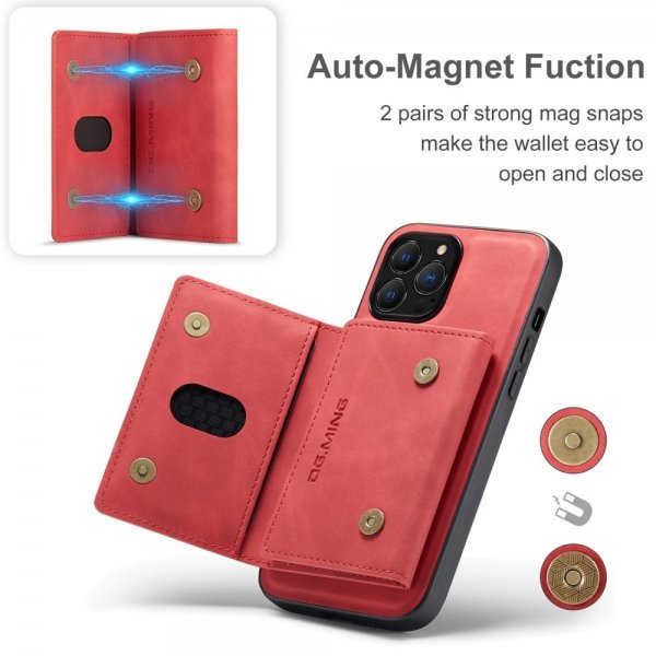 Dg.Ming iPhone 15 Pro Skal M2 Series Löstagbar Korthållare Röd