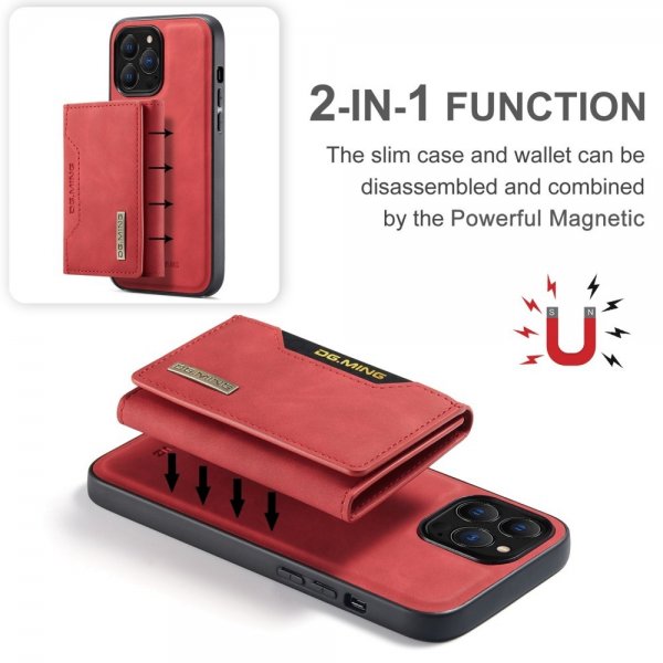 Dg.Ming iPhone 15 Pro Skal M2 Series Löstagbar Korthållare Röd