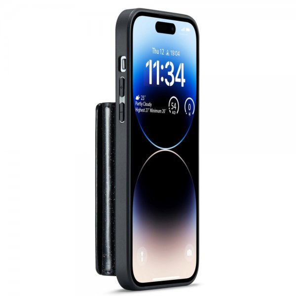 Dg.Ming iPhone 15 Pro Skal M3 Series Löstagbar Korthållare Glitter Svart