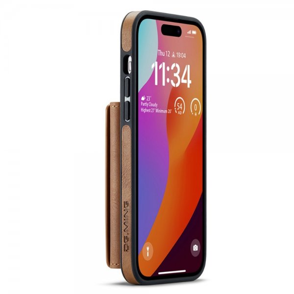 Dg.Ming iPhone 15 Pro Skal M5 Series Löstagbar Korthållare Brun