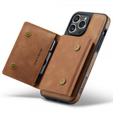 Dg.Ming iPhone 15 Pro Skal M5 Series Löstagbar Korthållare Brun