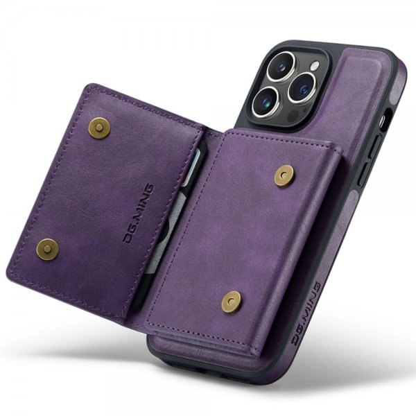 Dg.Ming iPhone 15 Pro Skal M5 Series Löstagbar Korthållare Lila