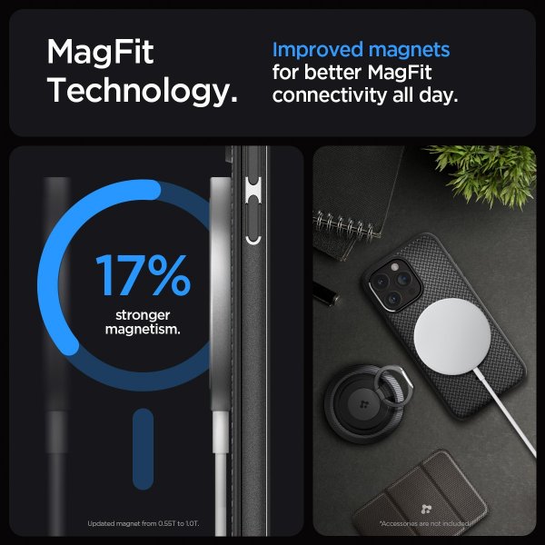Spigen iPhone 15 Pro Skal Mag Armor MagFit Matte Black