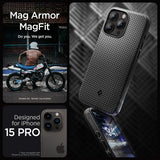 Spigen iPhone 15 Pro Skal Mag Armor MagFit Matte Black