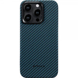 Pitaka iPhone 15 Pro Skal MagEZ Case 4 Black/Blue Twill