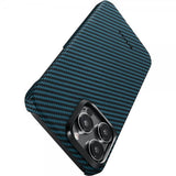 Pitaka iPhone 15 Pro Skal MagEZ Case 4 Black/Blue Twill