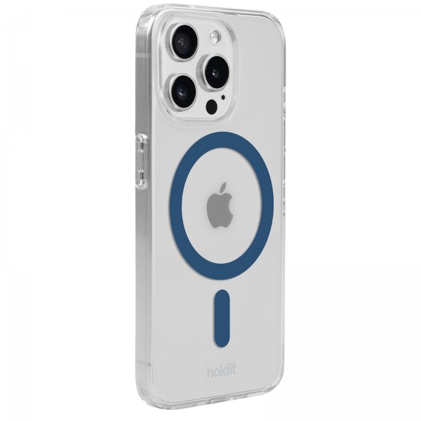 holdit iPhone 15 Pro Skal MagSafe Case Denim Blue Transparent