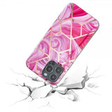 iPhone 15 Pro Skal Marmormönster Rosa Röd