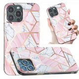 iPhone 15 Pro Skal Marmormönster Vit Rosa