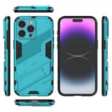 iPhone 15 Pro Skal med Stativ Ljusblå