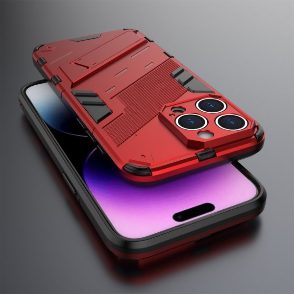 iPhone 15 Pro Skal med Stativ Röd