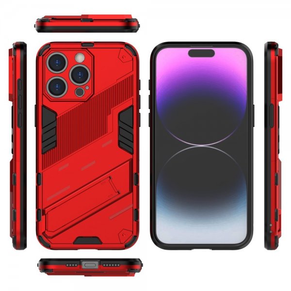 iPhone 15 Pro Skal med Stativ Röd