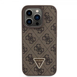 Guess iPhone 15 Pro Skal Metal Logo Strass Crossbody Strap Brun