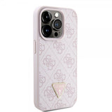 Guess iPhone 15 Pro Skal Metal Logo Strass Crossbody Strap Rosa