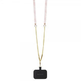 Guess iPhone 15 Pro Skal Metal Logo Strass Crossbody Strap Rosa