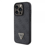 Guess iPhone 15 Pro Skal Metal Logo Strass Crossbody Strap Svart