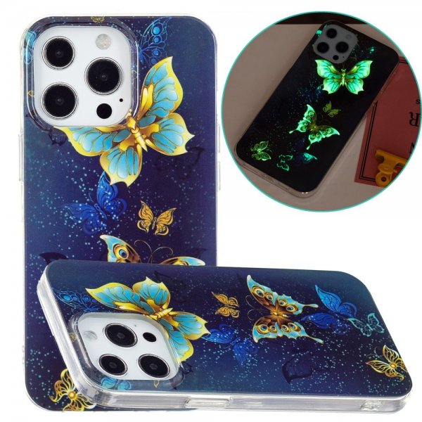 iPhone 15 Pro Skal Motiv Guldiga Fjärilar