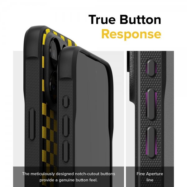Ringke iPhone 15 Pro Skal Onyx Design Checkerboard Yellow
