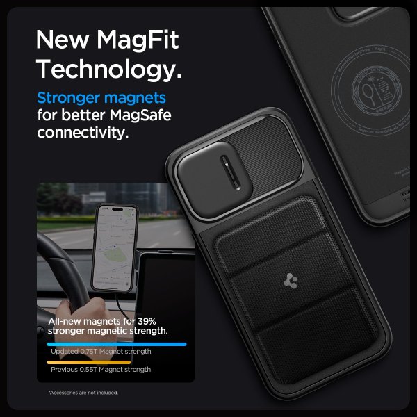 Spigen iPhone 15 Pro Skal Optik Armor MagFit Svart