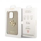 Guess iPhone 15 Pro Skal Perforated Glitter Guld