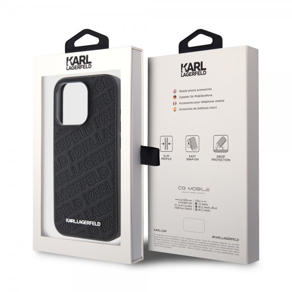 Karl Lagerfeld iPhone 15 Pro Skal Quilted K Pattern Svart