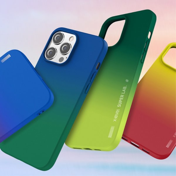 X-Level iPhone 15 Pro Skal Rainbow Series Blå