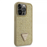 Guess iPhone 15 Pro Skal Rhinestone Guld