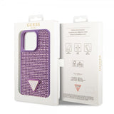 Guess iPhone 15 Pro Skal Rhinestone Lila