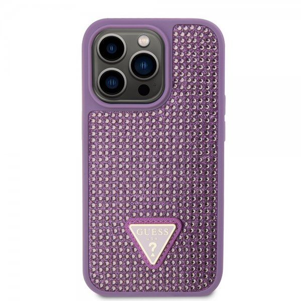 Guess iPhone 15 Pro Skal Rhinestone Lila