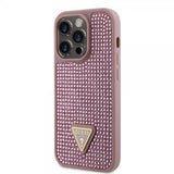 Guess iPhone 15 Pro Skal Rhinestone Rosa