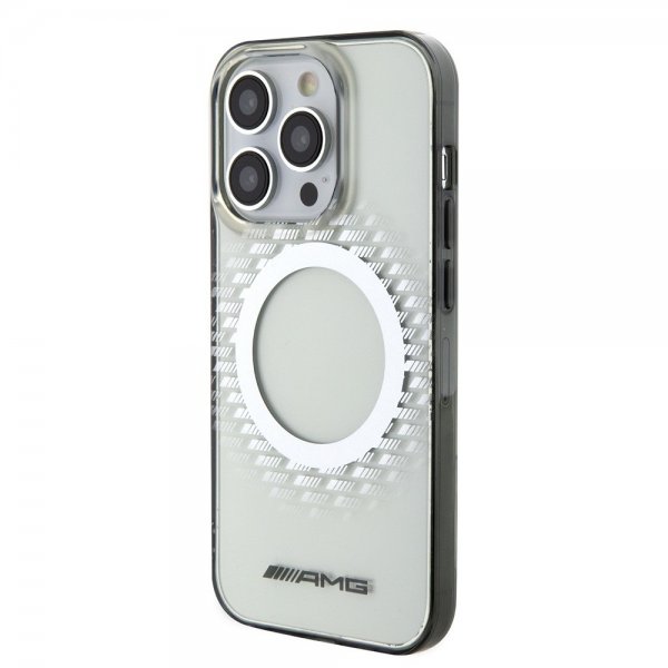 Mercedes Benz iPhone 15 Pro Skal Rhombus Pattern MagSafe AMG Transparent