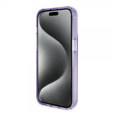 Guess iPhone 15 Pro Skal Ring Stand Glitter MagSafe Lila