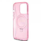 Guess iPhone 15 Pro Skal Ring Stand Glitter MagSafe Rosa