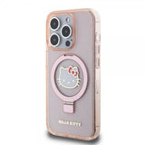 Hello Kitty iPhone 15 Pro Skal Ring Stand MagSafe Rosa