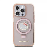 Hello Kitty iPhone 15 Pro Skal Ring Stand MagSafe Rosa