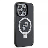 Karl Lagerfeld iPhone 15 Pro Skal Ring Stand MagSafe Svart