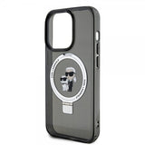 Karl Lagerfeld iPhone 15 Pro Skal Ring Stand MagSafe Svart