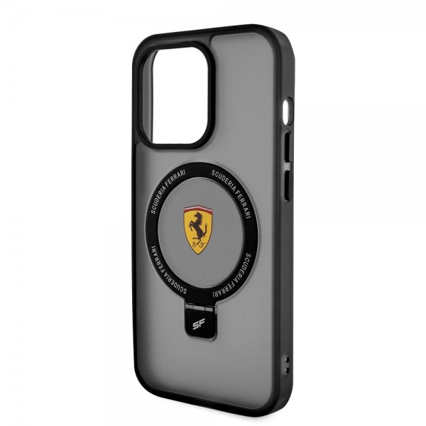 Ferrari iPhone 15 Pro Skal Ring Stand MagSafe Svart