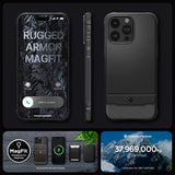 Spigen iPhone 15 Pro Skal Rugged Armor MagFit Matte Black
