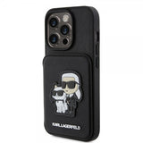 Karl Lagerfeld iPhone 15 Pro Skal Saffiano Card Slots & Stand Svart