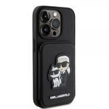 Karl Lagerfeld iPhone 15 Pro Skal Saffiano Card Slots & Stand Svart