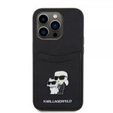 Karl Lagerfeld iPhone 15 Pro Skal Saffiano Double Cardslot Svart